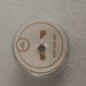 Alex and Ani sterling silver adjustable initial ring